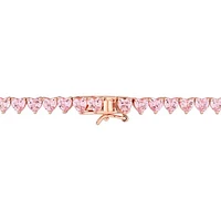 Julianna B Rose Plated Sterling Silver Pink Cubic Zirconia Tennis 18" Necklace