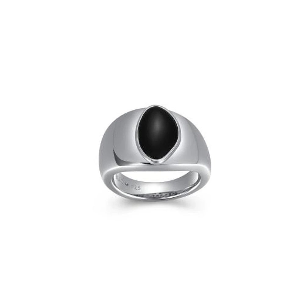 Elle Pebble Black Agate Ring