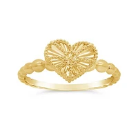 10K Yellow Gold Heart Ring