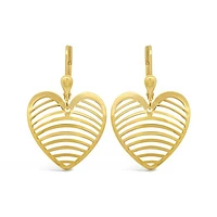 10K Yellow Gold Heart Drop Earrings