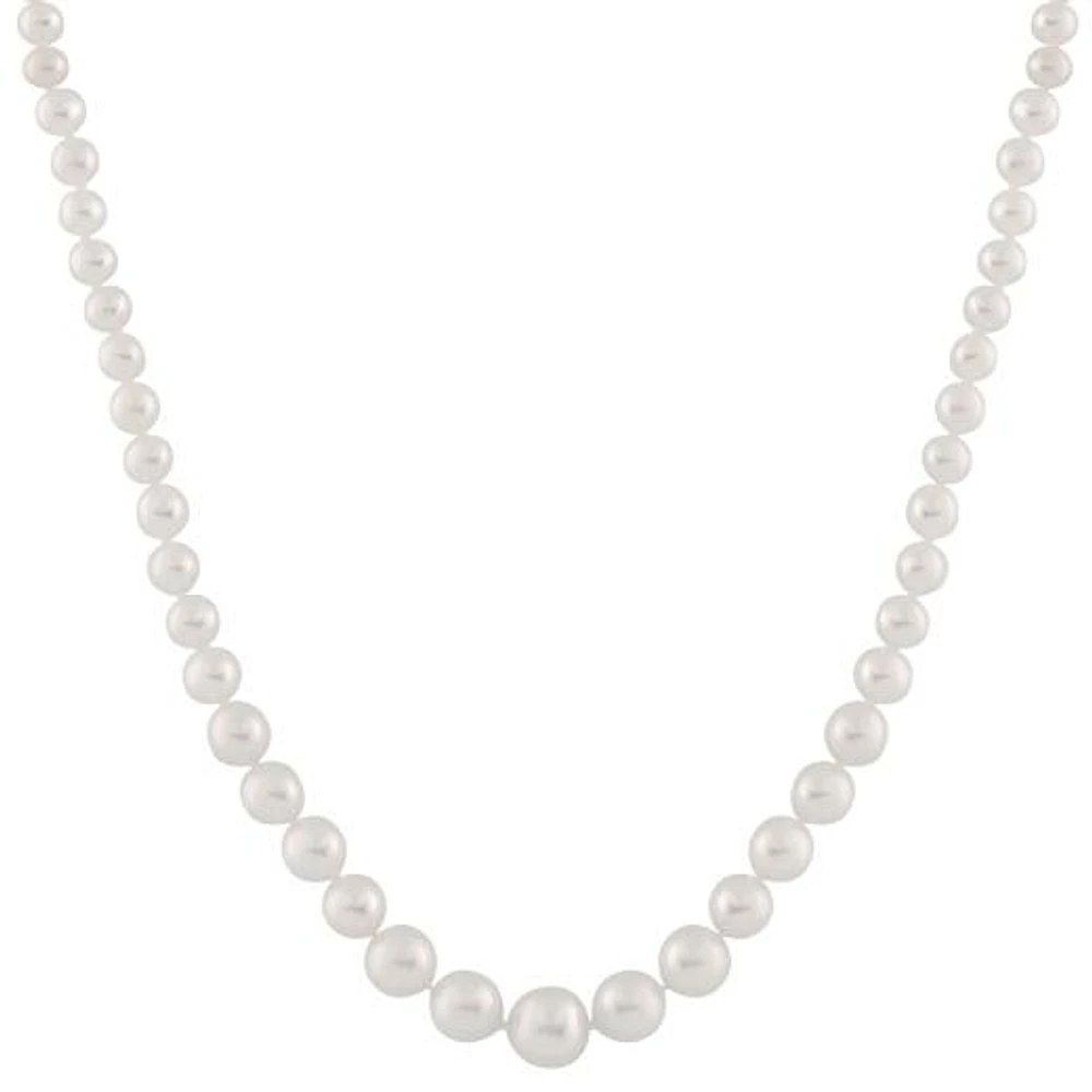 14K Yellow Gold 5-10mm 18" White Freshwater Pearl Graduated Necklace