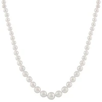 14K Yellow Gold 5-10mm 18" White Freshwater Pearl Graduated Necklace