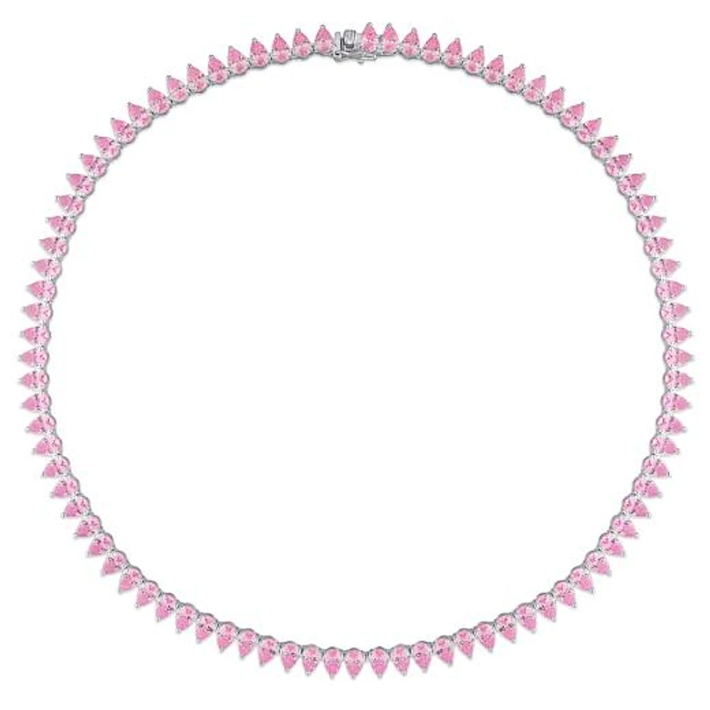 Julianna B Created Pink Sapphire 18" Tennis Necklace