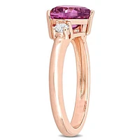 Julianna B Created White Sapphire and Pink Cubic Zirconia Heart Ring
