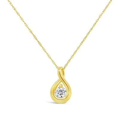 New Brilliance 10K Yellow Gold Lab Grown 0.30CT Diamond Pendant