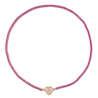 Julianna B Rose Plated Sterling Silver Created Sapphire 17" Necklace