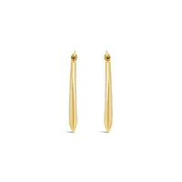 14K Yellow Gold 19mm Beaded Hoop Earrings