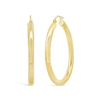 14K Yellow Gold 35mm Hoop Earrings