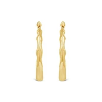 14K Tri Gold 18mm Heart Hoop Earrings