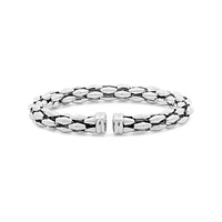 Sterling Silver Fancy Link Cuff Bracelet