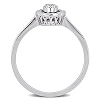 Julianna B 14K White Gold 0.05CTW Diamond Oval Fashion Ring