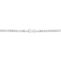 Sterling Silver 20" Pave Curb Chain