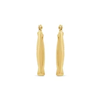 14K Yellow Gold Square Hoop Earring
