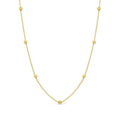10K Yellow Gold 18" Bead Station Chain