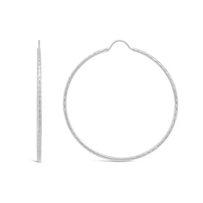 10K White Gold 40mm Flexible Hoop Earrings