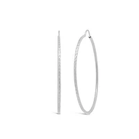 10K White Gold 40mm Flexible Hoop Earrings