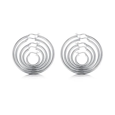 Sterling Silver Classic Hoop Box Set of 5
