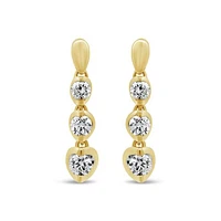 Glacier Fire Canadian 0.50CTW Diamond Three Stone Earrings in 10K Yellow Gold
