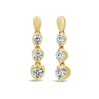 Glacier Fire Canadian 0.50CTW Diamond Three Stone Earrings in 10K Yellow Gold
