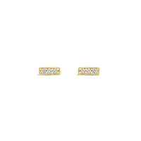 Glacier Fire Canadian Diamond Bar Stud Earrings in 10K Yellow Gold