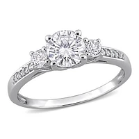JULIANNA B 10K White Gold Created Sapphire & Diamond Engagement Ring