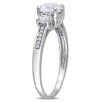 JULIANNA B 10K White Gold Created Sapphire & Diamond Engagement Ring