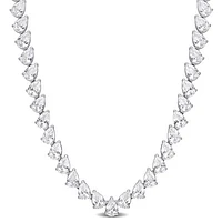 Julianna B Sterling Silver Created White Sapphire 18" Necklace