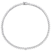 Julianna B Sterling Silver Created White Sapphire 18" Necklace