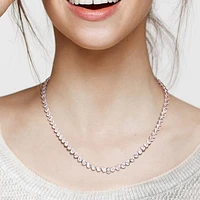Julianna B Sterling Silver Created White Sapphire 18" Necklace