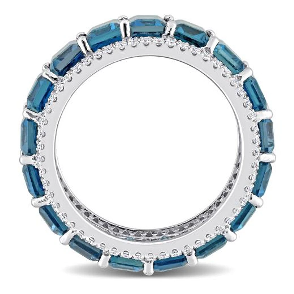 JULIANNA B 14K White Gold London Blue Topaz & Diamond Ring