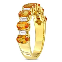 Julianna B 14K Yellow Gold Sapphire & Diamond Anniversary Ring