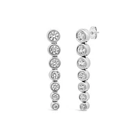 New Brilliance Lab Grown 0.95CTW Diamond Fashion Drop Earrings in 10K White Gold