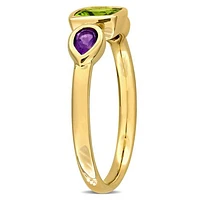 JULIANNA B 10K Yellow Gold Peridot & Amethyst Ring