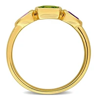 JULIANNA B 10K Yellow Gold Peridot & Amethyst Ring