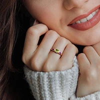 JULIANNA B 10K Yellow Gold Peridot & Amethyst Ring