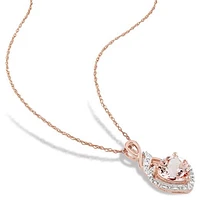 Julianna B 10K Rose Gold Morganite & Diamond Earring with Pendant Set