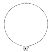 Julianna B Sterling Silver Created Sapphire Butterfly 17" Pendant