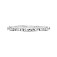 New Brilliance 5.00CTW Lab Grown Diamond Flexible Bangle in 10K White Gold