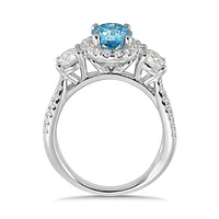 New Brilliance Lab Grown 2.00CTW Blue & White Diamond Ring in 14K White Gold
