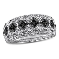 Julianna B 0.10CTW Black & White Diamond Fashion Band Sterling Silver