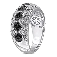 Julianna B 0.10CTW Black & White Diamond Fashion Band Sterling Silver