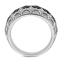 Julianna B 0.10CTW Black & White Diamond Fashion Band Sterling Silver