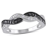 JULIANNA B 0.10CTW Black & White Diamond Fashion Ring Sterling Silver