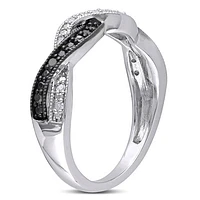 JULIANNA B 0.10CTW Black & White Diamond Fashion Ring Sterling Silver