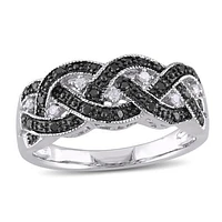JULIANNA B 0.16CTW Black & White Diamond Fashion Ring Sterling Silver