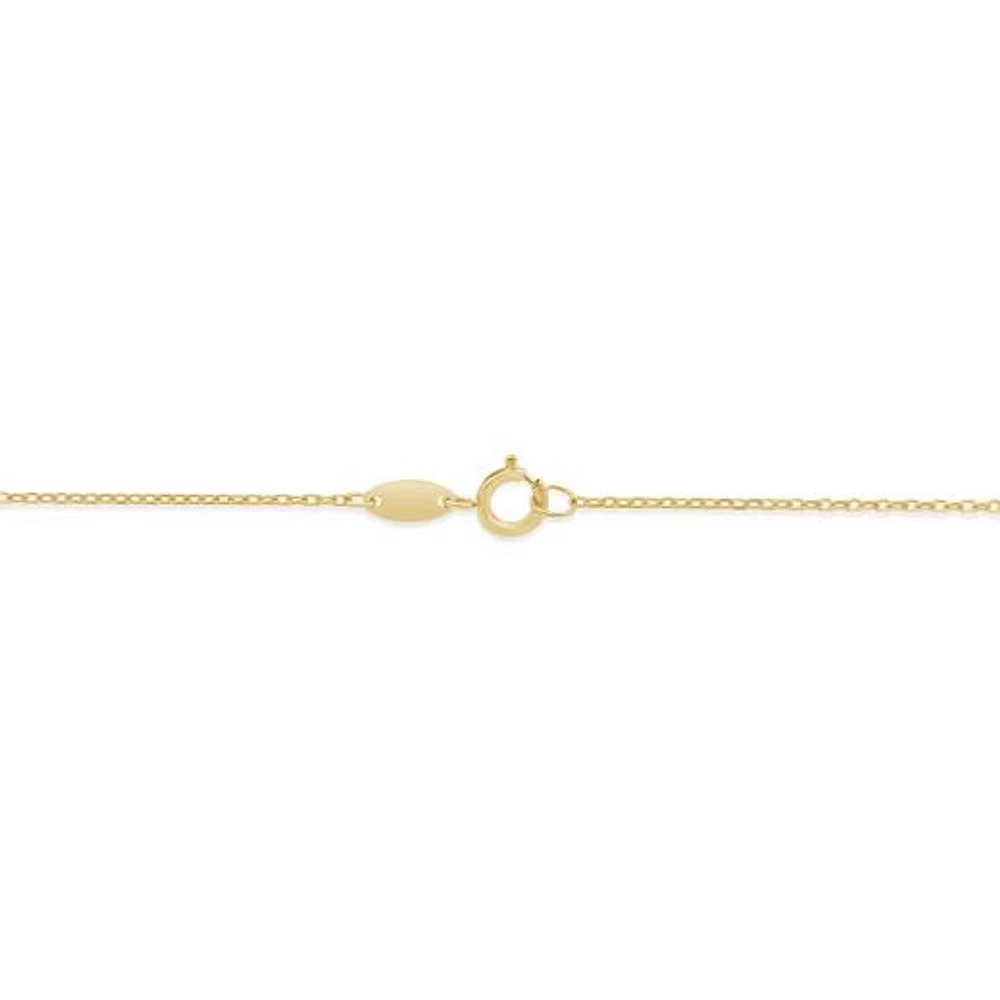 10K Yellow Gold "222" 17" Necklace