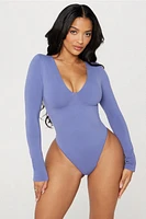 Nearly Naked Shapewear Plunge Long Sleeve Bodysuit