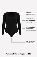 Nearly Naked Shapewear Square Neck Long Sleeve Bodysuit