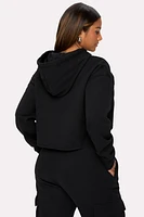 Cozy Fleece Starry Cropped Hoodie