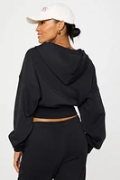 Year Round Terry Cropped Full-Zip Hoodie